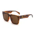 Occhiali da sole quadrati oversize per donna e uomo, elegante montatura tartarugata. - C4 Montatura Leopardata Lenti Tè