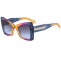 Gafas de Sol Cuadradas Oversize Degradadas con Patillas Trenzadas de Moda SKU - C2 Montura Azul Púrpura Naranja Lente Degradada Gris