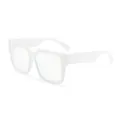 New cross-border oversized white frame square sunglasses, unisex vintage one-piece trendy shades. - C12 White Frame Clear Lens
