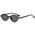 Trendige mehrseitige kleine Sonnenbrille für Damen und Herren, stilvolle schwarze Sonnenbrille. - Schwarzer Rahmen Graue Gläser