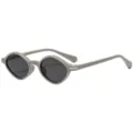 Modische polygonale Sonnenbrille mit kleinem Gestell für Damen und Herren, graue UV-Brille. - Grauer Rahmen Graue Gläser