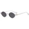 Modische polygonale kleine Sonnenbrille für Damen und Herren, schicker weißer Rahmen. - C3 Weißer Rahmen Graue Gläser