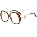 Lunettes rétro œil-de-chat, monture écaille avec branches métal et perles, mode chic. - C11 Monture Léopard Verres Transparents