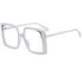 Lunettes de vue carrees blanches surdimensionnees style tendance variante de mode - C10 Monture Blanche Verres Transparents