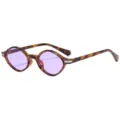 Modische mehrseitige kleine Sonnenbrille, Schildpatt-Gestell mit lila Gläsern, chic. - C5 Leopard-Rahmen Violette Gläser