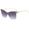 Lunettes de soleil sans monture degradees pour femmes et hommes, variante retro. - C5 Monture Or Verres Dégradés Gris
