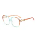 Occhiali da sole multiforma con montatura sfumata da donna, stile spiaggia con dettagli metallici - C6 Montatura Sfumata Blu Tè