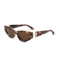 Gafas de sol cat eye carey vintage bisagra H de metal lentes marrones protección UV moda - C7 Montura Carey Lentes Marrones