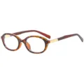 Occhiali Piatti Montatura Ovale Tartaruga Donna Coreano Di Tendenza Moda Accessori - C11 Montatura Leopardata Lente Trasparente
