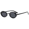 Lunettes de soleil ovales metalliques steampunk vintage mode noir retro lunettes style noir - C1 Monture Noire Verres Gris