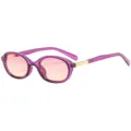 Gafas de sol ovaladas para mujer con montura violeta transparente y lentes rosadas. - C2 Marco Púrpura Lente Rojo-Amarillo Degradado
