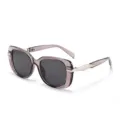 Women fashion stylish trendy sunglasses with grey purple frame and dark lenses variant. - Purple Grey Frame Grey Lens