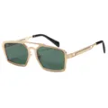 Lunettes de soleil homme métal or double pont verres vert foncé pour cyclisme plein air. - C4 Monture dorée et verres vert foncé