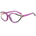 Occhiali da sole di lusso alla moda con montatura viola e aste metalliche eleganti. - C12