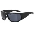 Occhiali da Sole Y2K Futuristici Avvolgenti Neri Tendenza Moda Accessorio Unico Style - montatura nera con lenti grigie