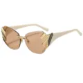 Rimless Cut Edge Fashion Trendy Sunglasses for Men and Women Streetwear Eyewear - C2 Gold Frame Champagne Lenses
