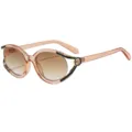 Occhiali da sole da donna alla moda con lenti sfumate e montatura trasparente chic. - C6