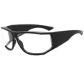 Y2K futuristische Wrap-Around Sonnenbrille für Damen Trend klare Gläser schwarzer Rahmen. - Schwarzer Rahmen Klares Glas
