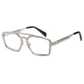Lunettes de vue carrées homme mode vintage double pont en métal style élégant chic - C9 Monture Argentée Verres Transparents