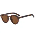 Occhiali da sole rotondi tartaruga retrò per uomo e donna stile vintage protezione UV chic. - C5 Montatura Tartarugata Lente Tè