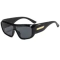 Gafas de sol deportivas negras moda ciclismo senderismo proteccion UV hombre mujer. - Montura Negra Lente Gris
