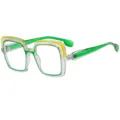 Gafas de montura transparente cuadrada multicapa gruesa elegantes y coloridas moda - C9 Montura Verde Transparente Lentes Transparentes