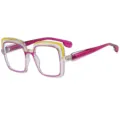 Süßwarenfarbener quadratischer transparenter Brillenrahmen M6250, stylische bunte Korrektionsbrille. - Transparenter Violetter Rahmen Klare Linse
