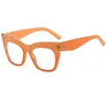 Mujer moda montura grande gafas de sol ojo de gato naranja translucido accesorio tendencia - Marco Naranja Lentes Transparentes