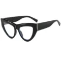 Modische schwarze Katzenauge Blaulichtfilter Brille Damen stilvolle Brillenfassung neu. - C1 Schwarzer Rahmen Klare Linse