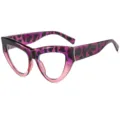 Damen Katzenauge Blaulichtfilter Brille Vintage Gradient Leopard Optischer Rahmen Brillen - C2 Lila Leoparden Rahmen Klarglas