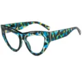 Damen Katzenauge Blaulichtfilter Brille stilvoller optischer Rahmen modische Brillen - Blaues Blumenrahmen Klares Glas