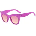 Gafas de sol de ojo de gato moradas gruesas para mujer con lentes rosas degradadas y montura. - Marco Púrpura Lente Degradado Púrpura Amarillo