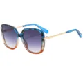 Oversized gradient sunglasses for women, retro fashion square sun glasses for outdoor driving. - C3 Blue Tea Frame Gradient Gray Lens