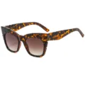 Gafas de sol de moda para mujer con montura geométrica de ojo de gato y lentes degradadas. - Marco de Leopardo Lentes Degradadas Té