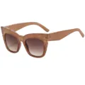 Gafas de sol de moda para mujer con montura geométrica de ojo de gato y lentes degradadas marrones. - Montura Café Lentes Degradadas Té