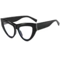 Vintage σκελετός γυαλιών cat eye προστασίας μπλε φωτός unisex μαύρο μεγάλο στυλάτο - C8 Μαύρος Σκελετός Διαφανείς Φακοί