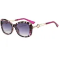 Women's stylish gradient sunglasses with purple tortoise frames and metal temples for outdoor. - C7 Purple Floral Frame Gradient Gray Lenses