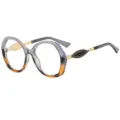 Modische Damen runder Rahmen Blaulichtfilter Brille mit trendigem Farbverlauf. - C2 Grauer Leopardenrahmen