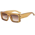 Modische quadratische Sonnenbrille für Damen und Herren, trendiger dicker Rahmen UV-Schutz. - C4 Champagner-Rahmen Verlaufstee-Gläser