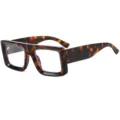 Große flache quadratische Sonnenbrille mit modischem Schildpatt-Rahmen für Outdoor. - C9 Leopardenmuster-rahmen Transparente Folie