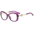 Fashion women purple blue light blocking glasses metal temple trendy optical frame SKU - C9 Purple Frame Clear Lens