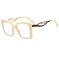 Women Fashion Oversized Square Sunglasses Chic Retro Streetwear Sun Glasses Chic Eyewear - C4 Beige Frame Clear Lens