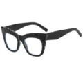 Gafas de sol cat eye negras para mujer, montura geométrica grande, estilo retro muy elegante. - Montura Negra Lente Transparente
