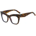 Gafas de mujer ojo de gato montura grande carey geométrico estilo de moda nuevo - Marco de Carey Lente Transparente