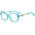 Trendy blue frame anti-blue light glasses for women, stylish designer optical eyeglasses frame. - C13 Translucent Blue Frame Clear Lens