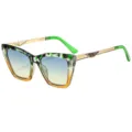 Γυναικεία γυαλιά ηλίου cat-eye oversize μόδας, φακοί ντεγκραντέ, μεταλλικοί βραχίονες. - C5 Πράσινο Τσάι Πλαίσιο Διαβαθμισμένος Πράσινο Τσάι Φακός