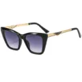 Γυναικεία γυαλιά ηλίου cat eye oversize μαύρο χρυσό μόδα chic UV προστασία στυλ 3257 - C1 Μαύρο Πλαίσιο Φακός Γκρι Διαβάθμισης