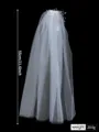 Elegant white bridal veil with sparkling rhinestones, perfect for wedding dress accessories. - BV037