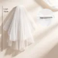 Κορεατικό νυφικό πέπλο με κλιπ μαλλιών 70cm τούλι γάμου για κομψή νυφική εμφάνιση τώρα. - Στυλ Κλιπ Μαλλιών / 70cm / Λευκό