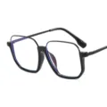 Koreanische große quadratische Blaulichtfilter Brille, schwarzer Retro-Rahmen für Damen Alltag. - C1 Schwarzer Rahmen / Blaulichtfilter Ohne Stärke